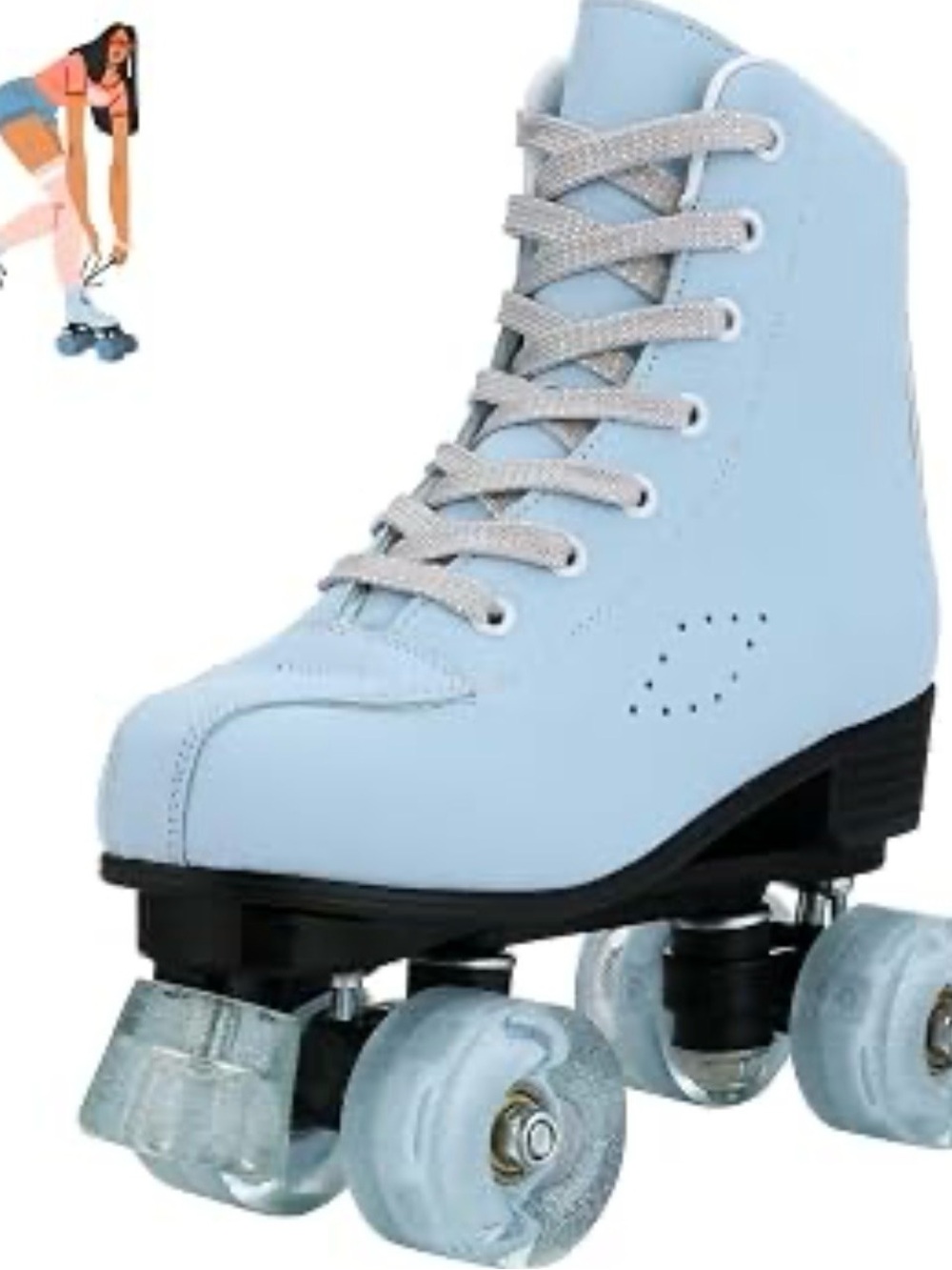 Roller Skates Frosted Roller Skates Adjustable Holographic. 602-2:v